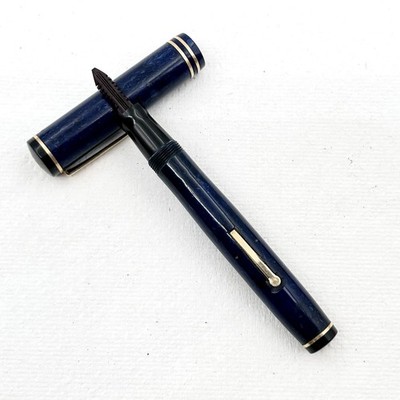 Wahl Eversharp Gold Seal Lapis Blue Celluloid Fountain Pen w/o Nib - Sold as is!