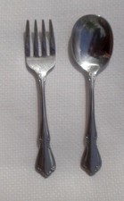 Oneidacraft 4" Baby Infant Toddler Fork / Spoon Set Chateau Deluxe Stainless Lot