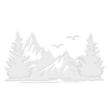Sticker set mountains forest 95x48.8cm car caravan camper bumper sticker kx99 White