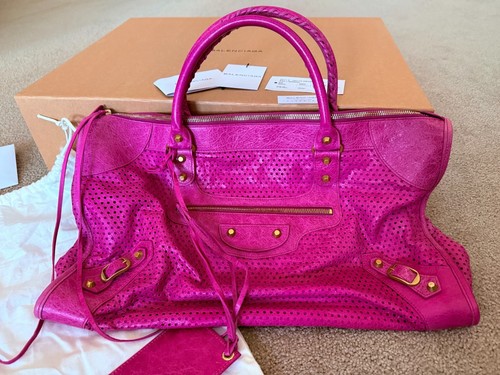 AUTH Vintage Balenciaga Work Dot Bag City Large Box+Papers+Dustbag+extra tassles