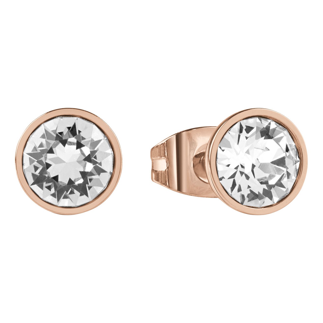 Guess Jewellery Women's White/Silver Rhodium Plated 8Mm Clear Solitaire Stud Earrings - Steel / Rhodium Plated - Image 2