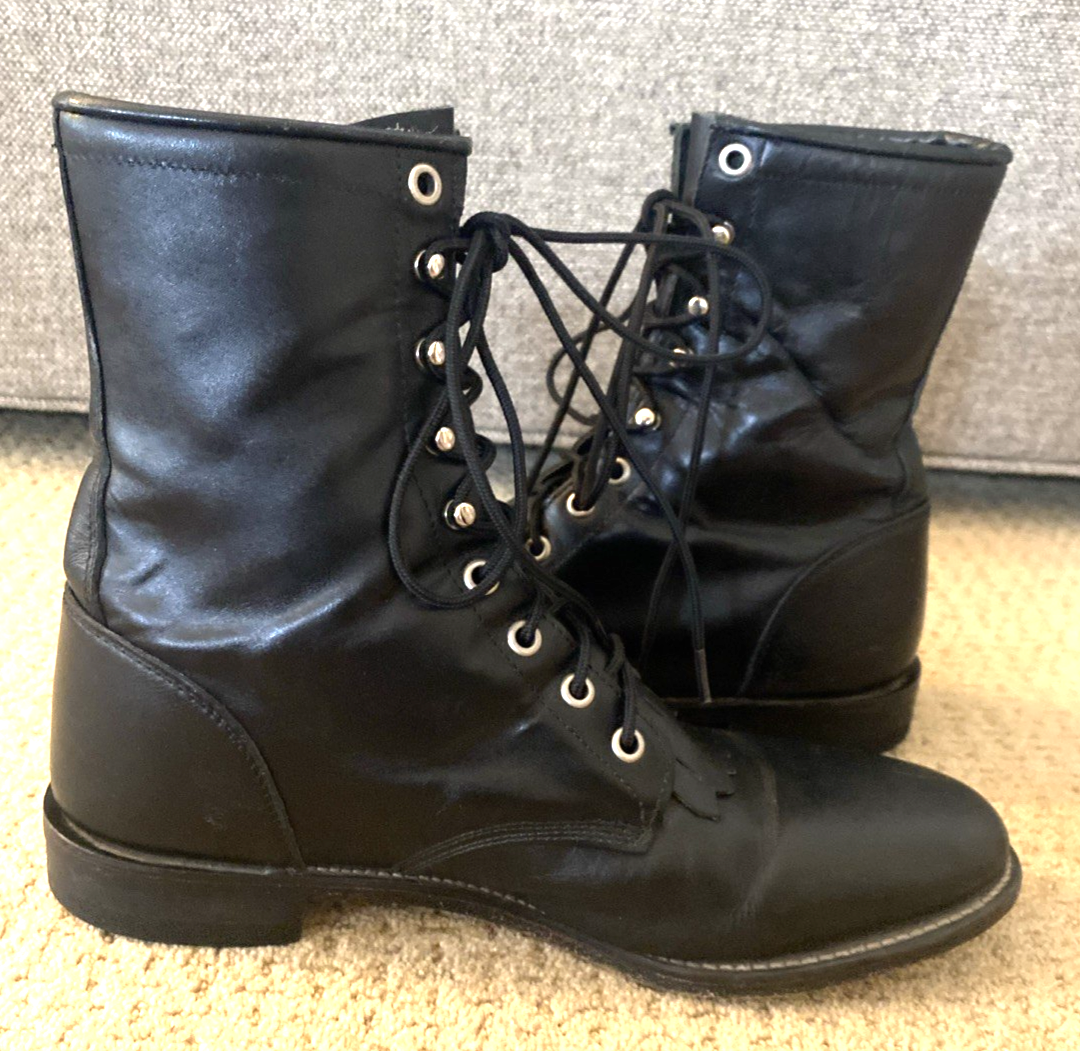 Justin Boots 506 Vtg PACKER Kiltie Leather Western Paddock  display picture 3