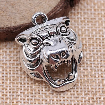 3 or 8PCS Antique Silver TIGER Face Charm Pendant, Animal Pendant Charm XCS350