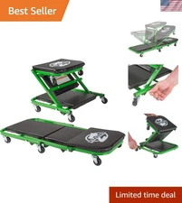 Versatile Mechanic Creeper with Padded Seat, 300 lbs Capacity, 6 Swivel Casters