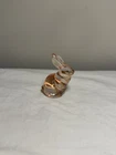 Vintage Fenton Glass Mini Bunny Rabbit Figurine Pink Iridescent 2.75" Tall