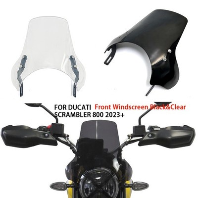 Front Windscreen Wind Deflector for Ducati Scrambler 800 2023-2024 Black&Clear