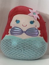 Disney Ariel Little Mermaid Squishmallow Kelly Toy Plush 12  EUC Clean