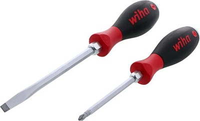 Wiha 53082 2 Piece SoftFinish XHeavy Duty Slotted and Phillips Screwdriver Set