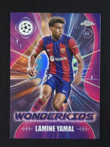 2023-24 Topps Chrome UEFA LAMINE YAMAL RC Refractor SP Wonderkids #WK-3