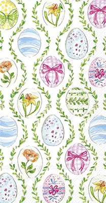 Boston International - Paper Guest Towel 16 Count - Easter Bunny Eggs