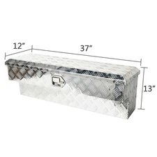 37''×12''×13''Aluminum Side Tool Box for Truck Pickup Trailer Storage Bed Silver
