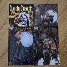 Lady Death II Between Heaven & Hell #2 + Bad Kitty 1-3 Chaos Comics Lot Pulido