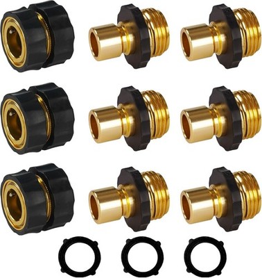 3PCS Garden Hose Quick Connect Aluminum Fittings for Garden Water Use
