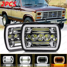 Pair For 1976-1986 Ford F150 F-150 Pickup 7x6 5x7 Led Headlights Hilo Beam Drl Pair For 1976-1986 Ford F150 F-150 Pickup 7x6 5x7 Led Headlights Hilo Beam Drl