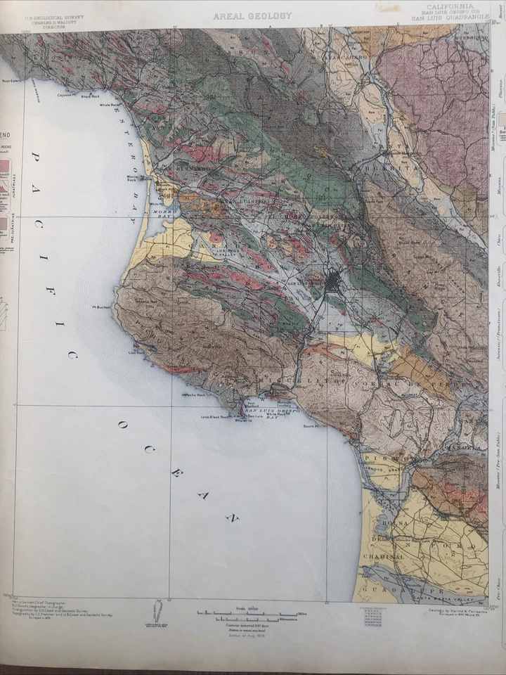 Antique 1904 US Geological Atlas San Luis California Obispo Pismo Folio Maps - Image 4 of 4