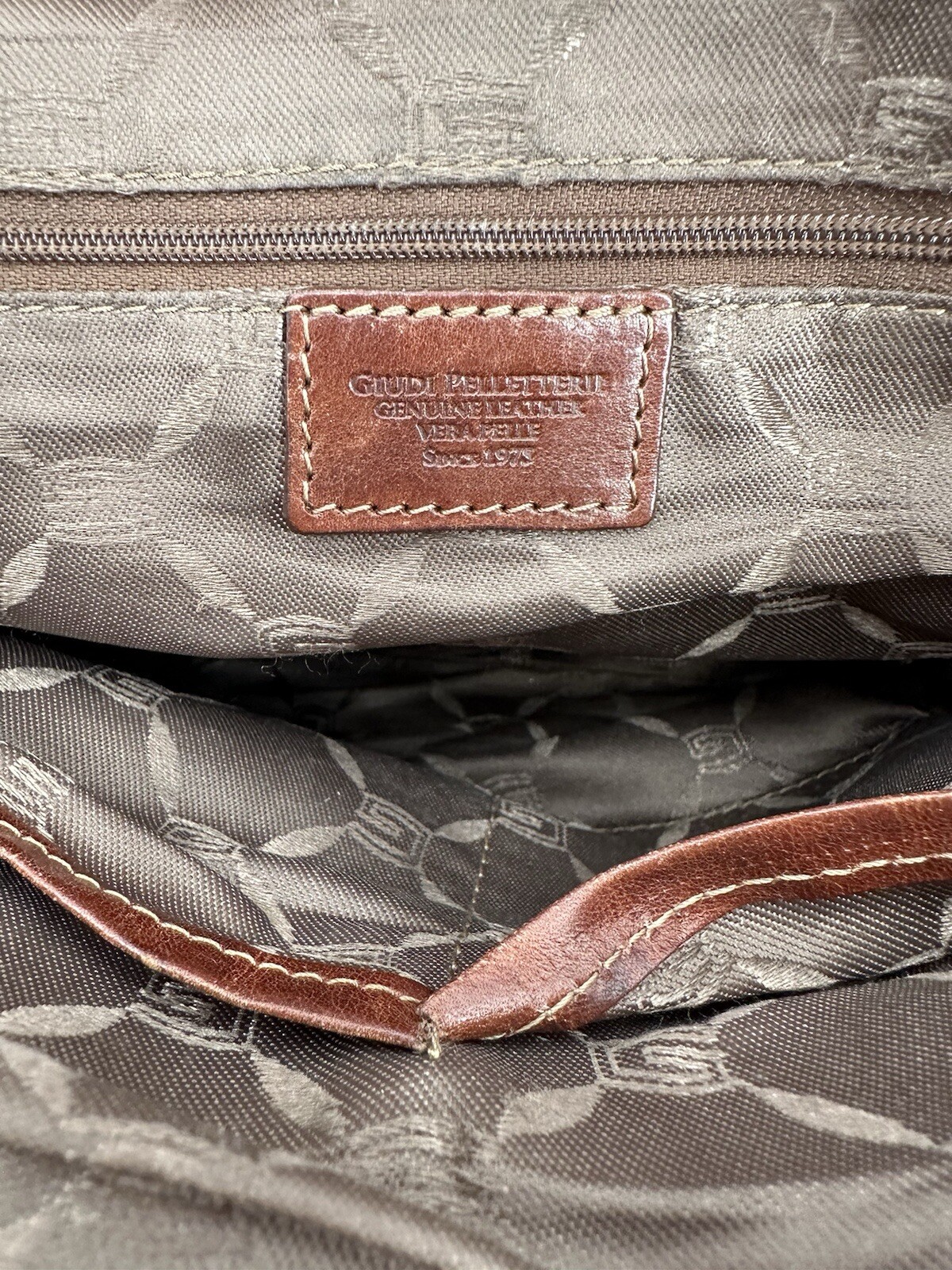 Vintage Giudi Italian Bag Brown Leather Bucket Crossbody Boho Rustic