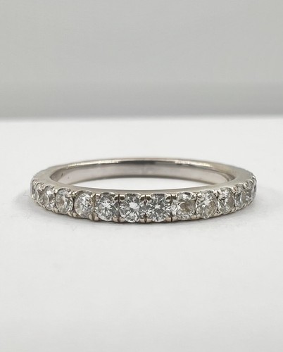 Designer 14K White Gold .50ct Approx Diamond Stacking Wedding Eternity Band Ring - Picture 2 of 7