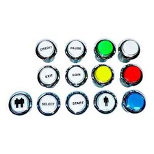 American Style Chrome Plating 24mm Hole Illuminated Push Buttons With Micro Swit
