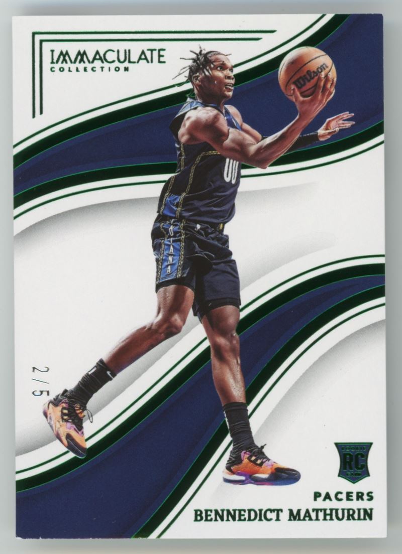 2022-23 Panini Immaculate GREEN Bennedict Mathurin Rookie 2/5 Pacers #22 A23
