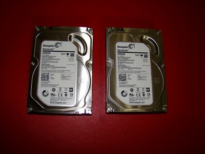 Lot of 2 Seagate Barracuda 2TB Internal 7200RPM 3.5