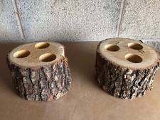 Wood Log Tree Trunk Slice Tea light And Hession Collection