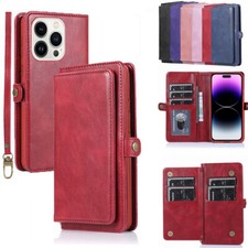Double Flip Multi Slot Wallet Folio Case for iPhone 14 Pro