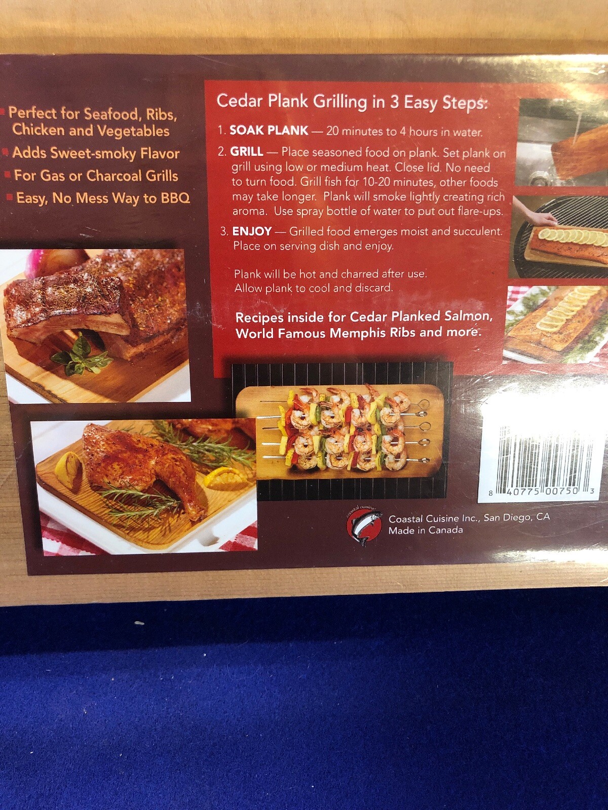 NIP Set of 6 Coastal Cuisine Cedar Grilling BBQ Barbecue Planks 16" x 7" eBay