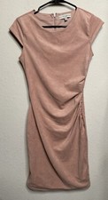 GUESS Estelle Pink Faux-Suede Ruched Dress Women’s Size XS