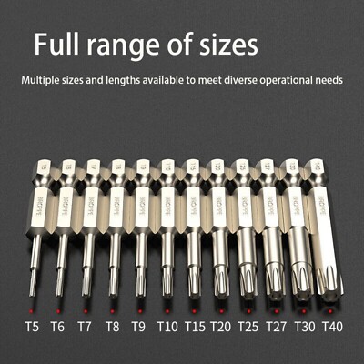 Torx Long Magnetic Impact Rated Screwdriver Drill Driver Bits T5-T40 PROFESSIONA