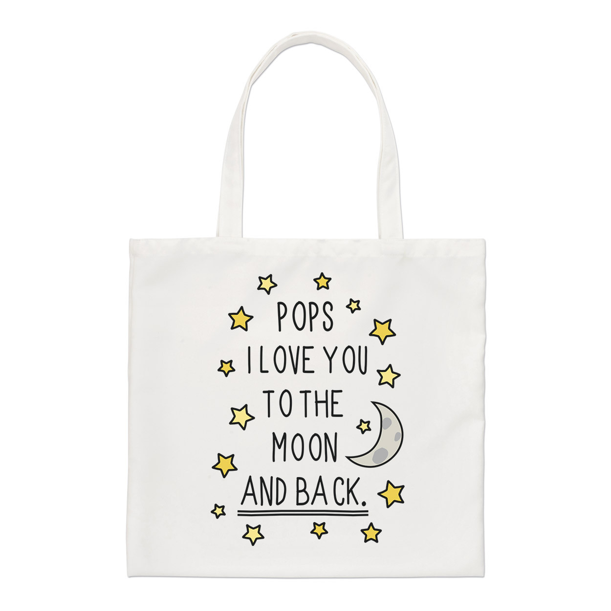 Pops I Love You To The Moon And Back Regular Tote Bag Funny Grandad