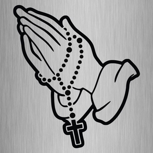 Oracle Vinyl Decal 5 Inch Praying Hands Vinyl Bumper Sticker - 5 Inch ...