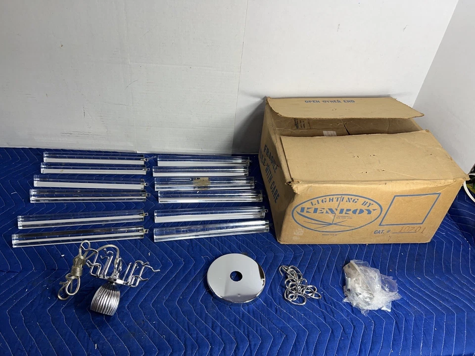 Lámpara de araña de cristal vintage Kenroy iluminación en niveles lámpara colgante NUEVO Foto 2 de 4