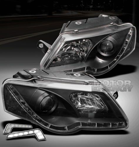 06 07 08 VW PASSAT B6 LED PROJECTOR HEADLIGHTS BLACK W/DRL KIT SIGNAL LEFT+RIGHT - Bild 1 von 4