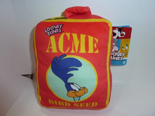 NEW WITH TAG Looney Tunes  ACME Toy  Factory Bird Seed Plush 7.5” Road Runner