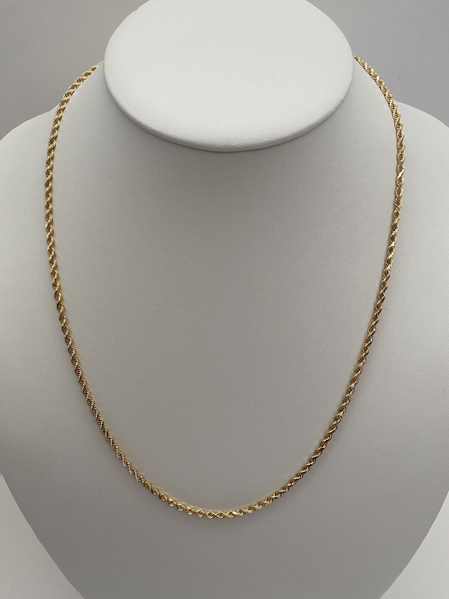 A*P様 10K Gold Rope Necklace 51cm 3mm 10K Yellow Gold 3MM Solid Rope Chain Diamond Cut Necklace アクセサリー
