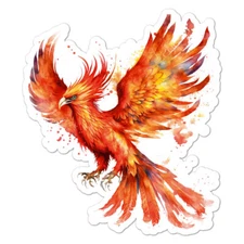 Phoenix Fire Ashes, Vinyl Decal Sticker, Indoor Outdoor, 3 Sizes, #9327