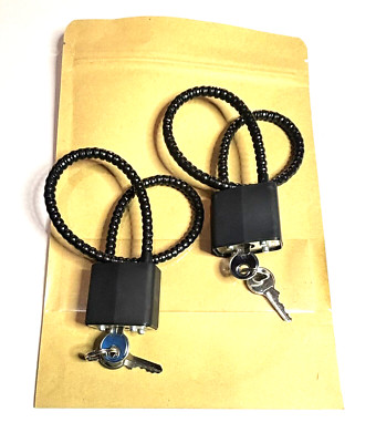 2X Flat black gun cable lock New With Keys (keyed differently) + instructions