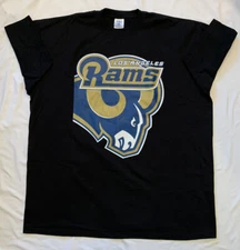 Shaka Wear Los Angeles Rams Men's Size 4XL Black Logo T Shirt LA NFL