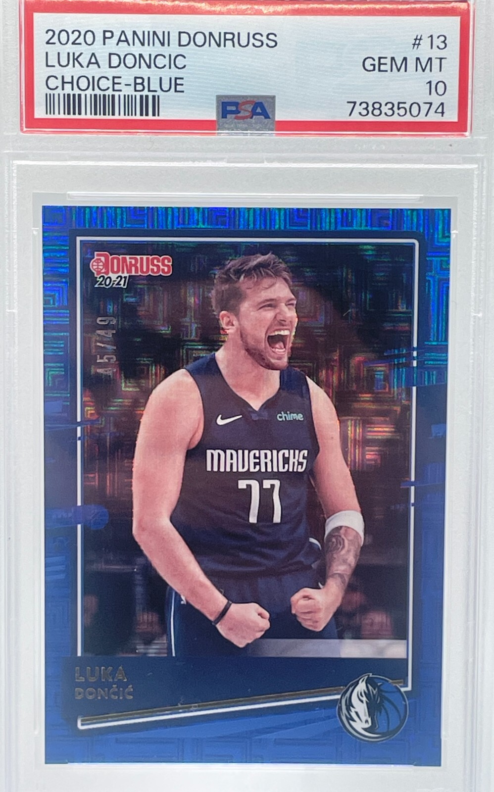 2020-21 Panini Donruss Luka Doncic Blue Choice /49 PSA 10 Gem Mint Pop 2 #13 SP