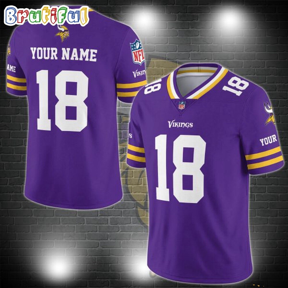 MinnesotaxVikings Logo Custom Football Jersey for Team Pride