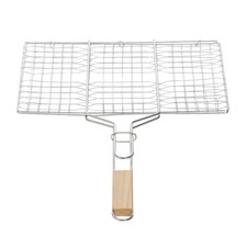 BBQ Grill Meat Burger Fish Basket Rack Barbecue Steak Pan Tray Mesh Food Outdoor