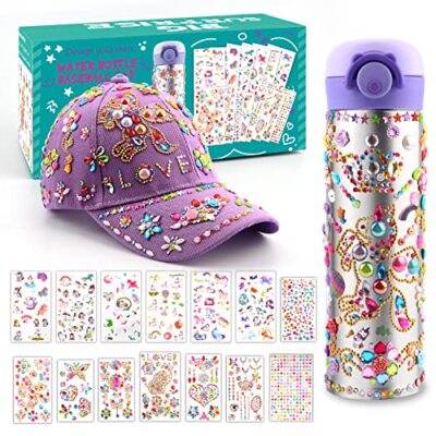 Gifts for Girls DIY Water Bottle and Baseball Cap, Decorate Your