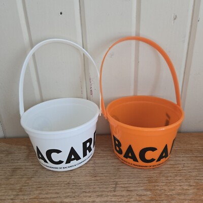 Bacardi Drink Ice Bucket Plastic Cooler Tip Bucket Man Cave Bar Decor Set Of 12 