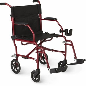 Details About Medline Excel Freedom Transport Chair Red Just 14 8 Lbs Our Top Seller
