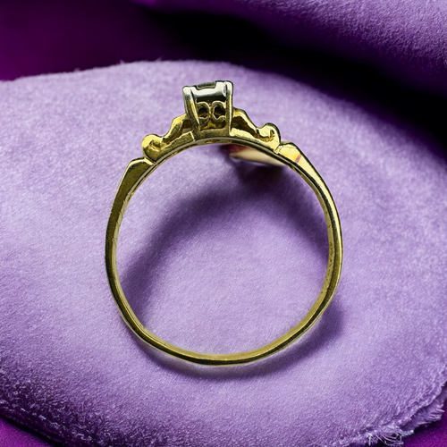 ANTIQUE- 14K Gold- Diamond Ring -Edwardian Solitaire Wedding Ring - Sz 9.5 -1.9g - Picture 5 of 24