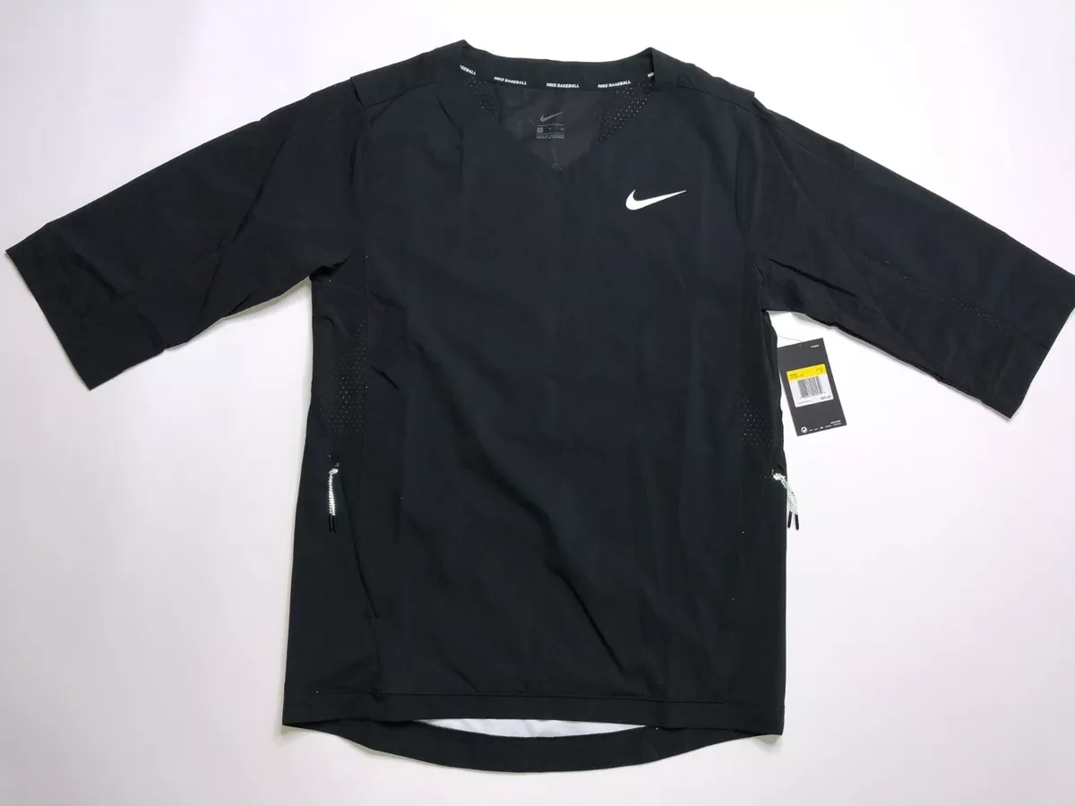 Nike Hot Baseball Jacket Short Sleeve Pullover Size S 897383 010