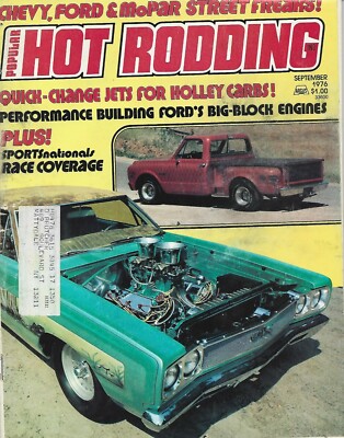 VINTAGE SEPTEMBER 1976 POPULAR HOT RODDING MAGAZINE CHEVY FORD