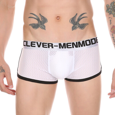 Herren Boxershorts Trunk Unterwäsche atmungsaktive Sexy Slip Schwamm Push Up Pad