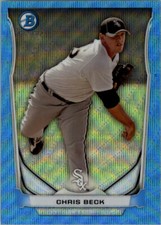 2014 Bowman Chrome Prospects Blue Wave Refractor SP #BCP43 Chris Beck White Sox