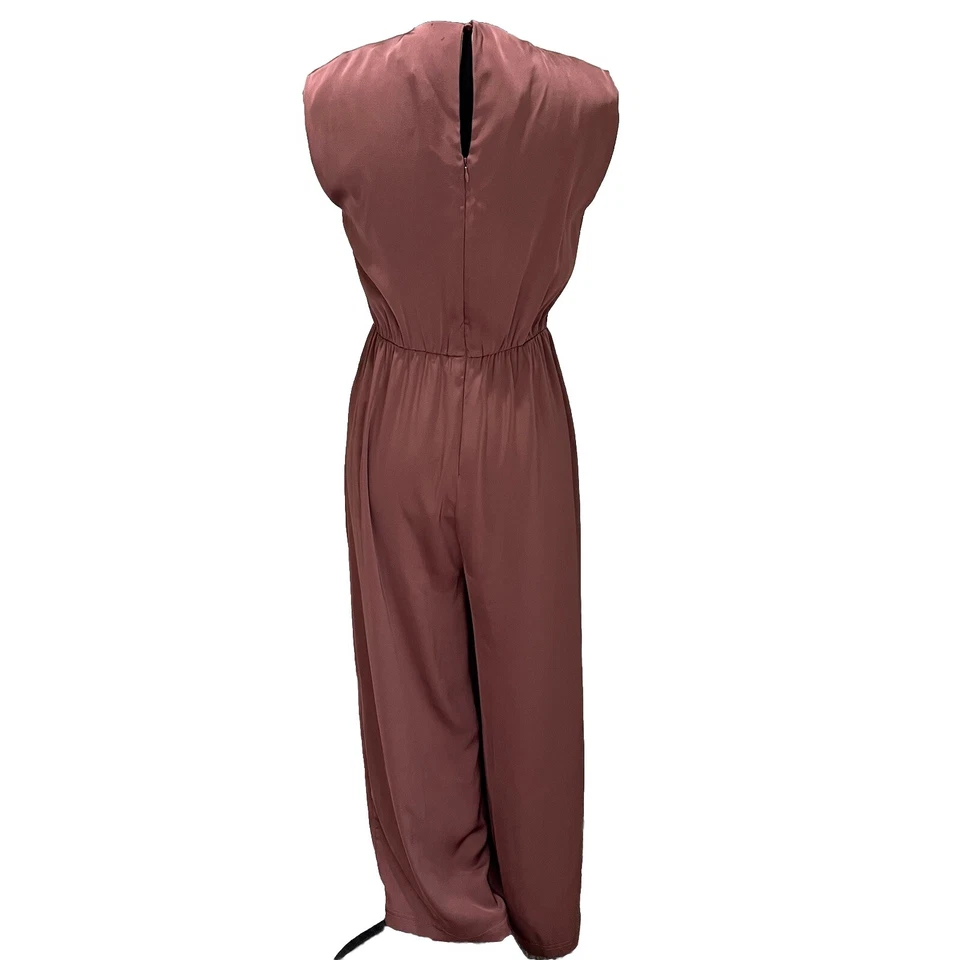 Mono ASTR The Label Satinado Twist Frontal Pierna Ancha En Malva Talla S AP7241 ¡Bonito! Foto 4 de 4